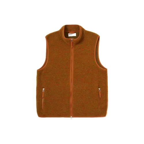 Universal Works Orange Six Wool Fleece Climbing Gilet Vest Men's