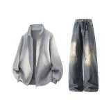 Топ Фотиния Серый + Синие Штаны