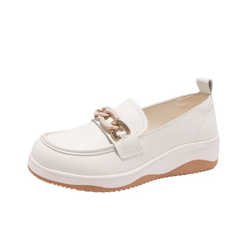 Reivanti Женские Лоферы 4 см Женские Бежевые Универсальный Стиль Позиционирование