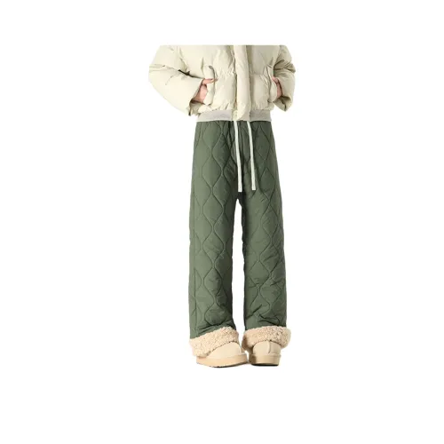 TUOFEI Армейский зеленый Утепленные Унисекс Хлопковые Брюки