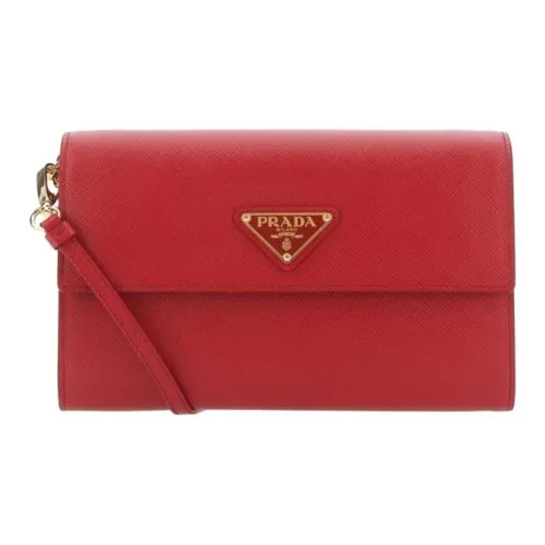 PRADA Сумка через плечо из кожи женская красная