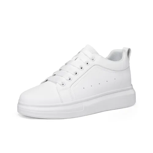 VAEL Простой Белый Declaration Высота Увеличение Дышащий Противоскользящие Низкие Кроссовки для Скейтбординга Мужские