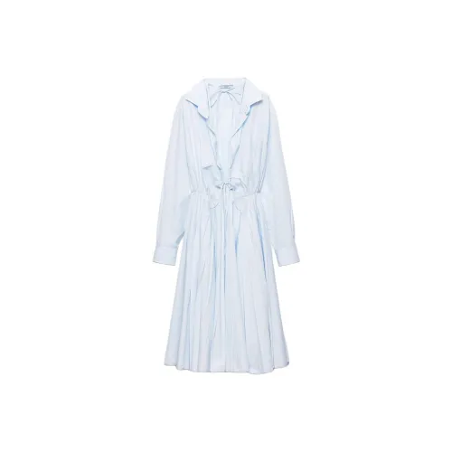 PRADA Fw25 Длинное платье с длинными рукавами женское