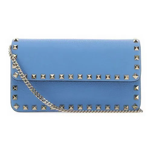 Valentino Rockstud Телячья кожа с текстурой сумка-сумочка плечо плечо маленькая женская синяя