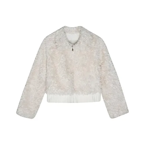 PZGE Теплое Белое Овечья Шерсть Пальто Женское Меховое