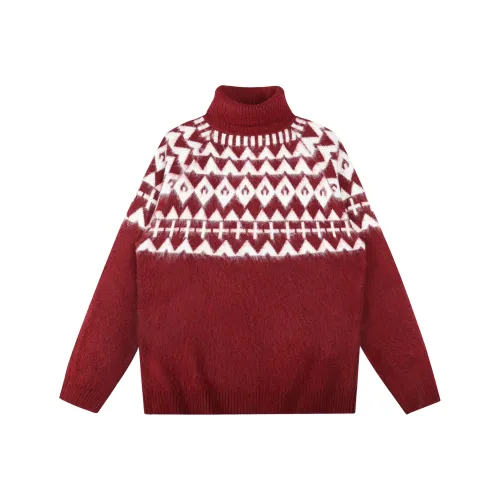 FAIRWHALE Red Men's Sweaters FAIRWHALE Красный Мужские Свитера