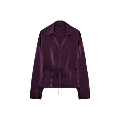 ZARA Бордово-красные Женские Рубашки