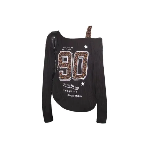 Lan Miao Черные Женские T-рубашки