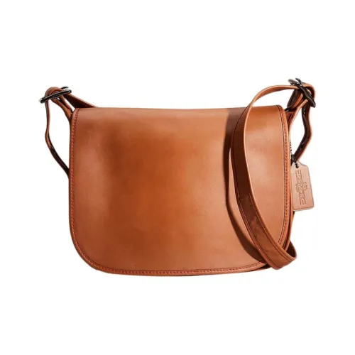 COACH Седло Перчаточная дубленая кожа Седло Сумка Сумка через плечо Большая Женская Коричневая