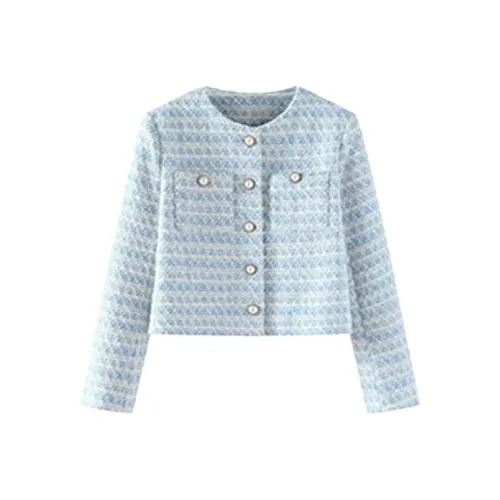 INCO VIBE Небесно-голубой Женский Короткий Пальто