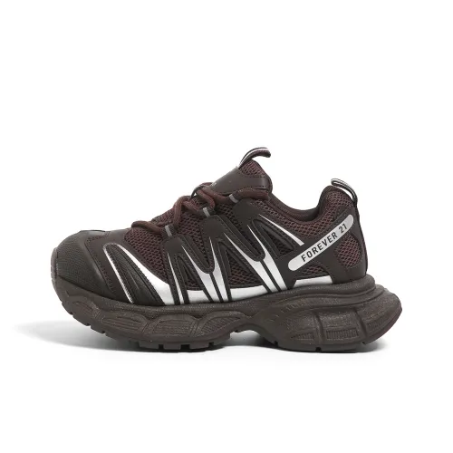 FOREVER 21 Амортизация Поддержка Низкий Топ Толстая Подошва Женские Кофейные Кроссовки