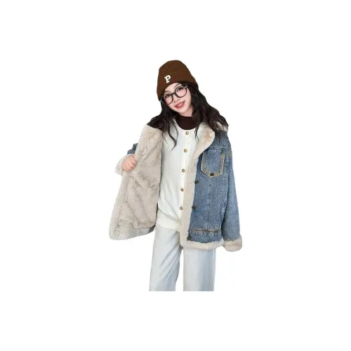 LANCAIHE Деним с флисовой подкладкой пальто для детей топы