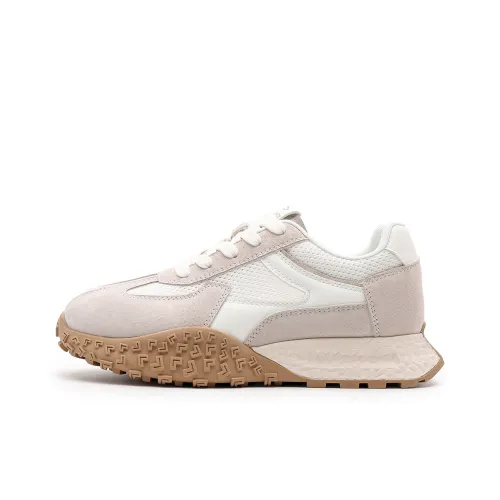 DEERWAY Высота Увеличивающая Устойчивая к Износу Противоскользящая Низкий Топ Повседневная Обувь Женская Бежевая Серый