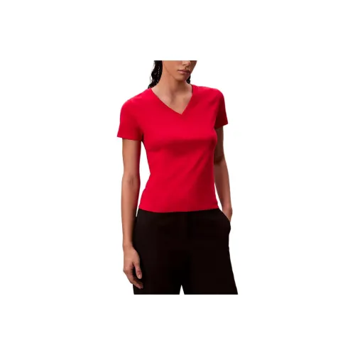 Calvin Klein Red Women's T-Shirts Кальвин Кляйн Красный Женские Футболки