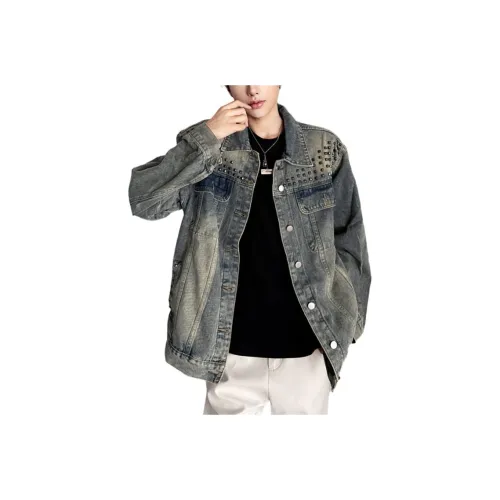 GANGZAI Синий Унисекс Джинсовые куртки