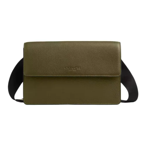 COACH Тернер Pebble Leather Crossbody Bag Medium Women's Olive Green