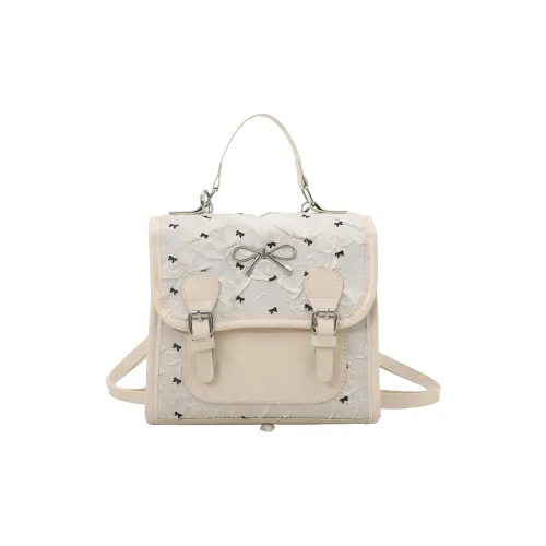 CREAM BEAR ПУ (полиуретан) Рюкзак Стандартный Женский Белый Розовый