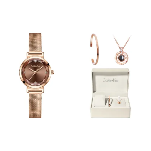 ColevKie Кварцевый механизм Женские часы Кофе Циферблат часов