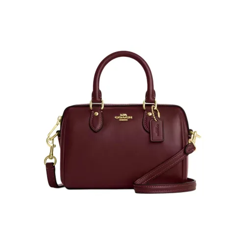 COACH Rowan Гладкая кожа Сумка через плечо Мини Женская Каштановая