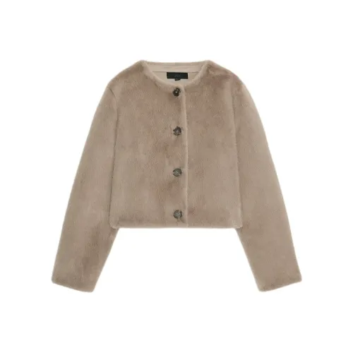 ZARA Бежевый Женские Бархатные Куртки