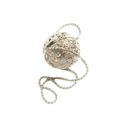 CHANEL Металл с Стразами Вечерняя Сумка Сумка через плечо Женская Золотая