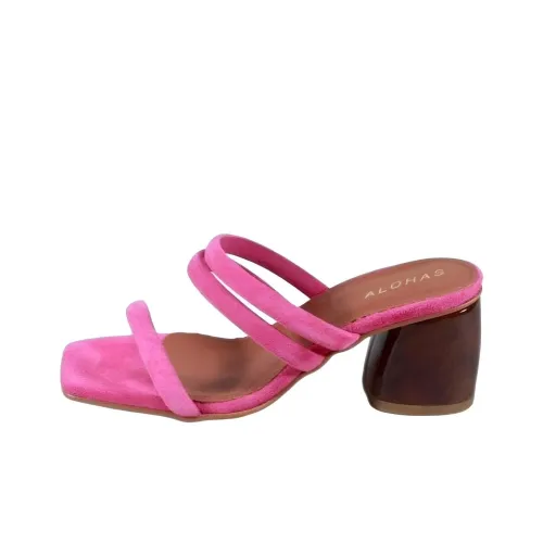 ALOHAS Слипоны 7 см Женские Розовые