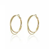 Серьги-кольца из серебра 999 пробы с двойной иглой [4 см, διακριно красивые]