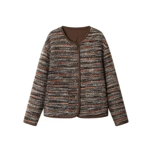 PZGE Кофе CHANEL Inspired Пальто Женские Меховые изделия