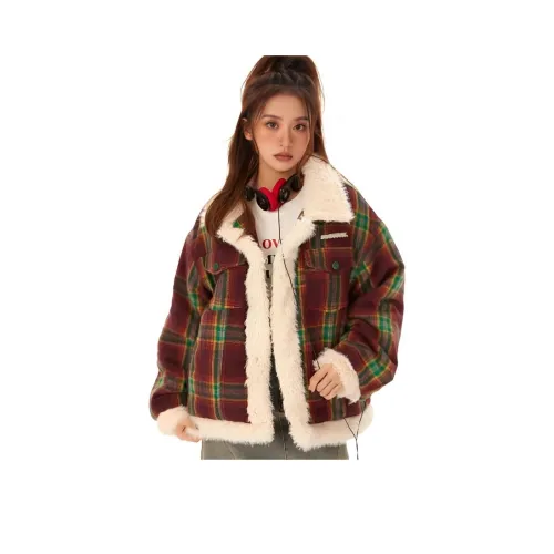 SKYA Клетчатый Женский Пуховик