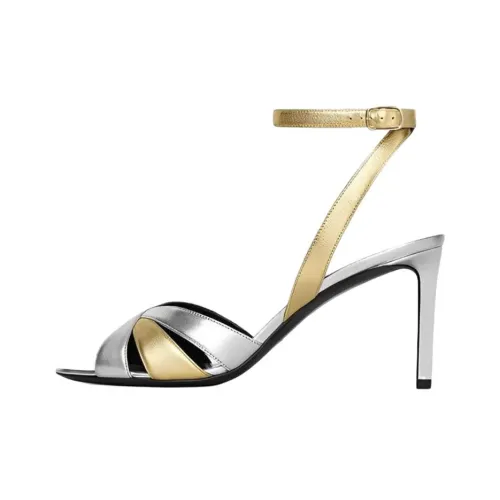 CELINE One Ремешок Сандалии 8 см Женские Серебряные