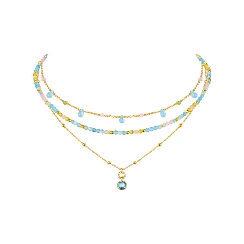 ZEGL Медные ожерелья с покрытием из 14К золота женские