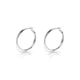 999 Серебряные иглы Двойное кольцо Серьги [3 см Серебряный Низкий-Ключ Красота]