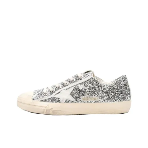 Golden Goose V Star Low Top Скейтборд Кроссовки Мужские Серебряные
