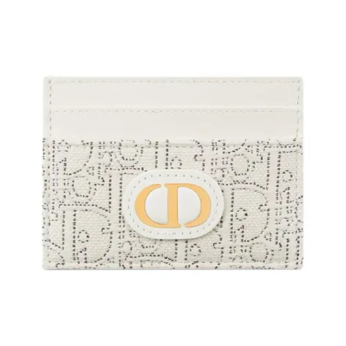DIOR 30 Montaigne Хлопок Держатель для карт Унисекс Белый