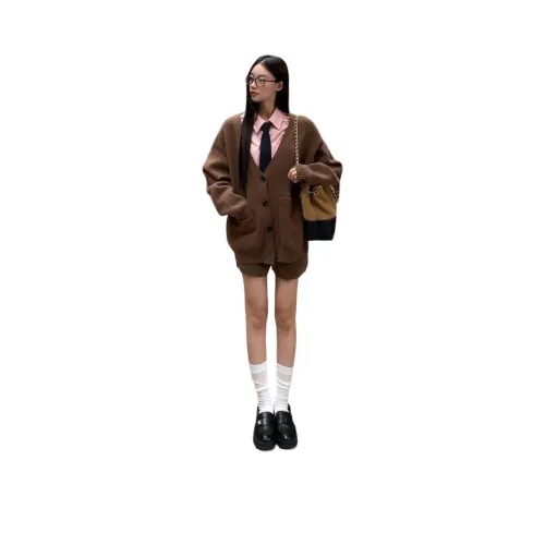 DEDY Коричневый топ + коричневые шорты женские повседневные костюмы