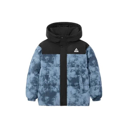 PEAK Синий PK Чисто белый Логотип K Kids Пуховые куртки