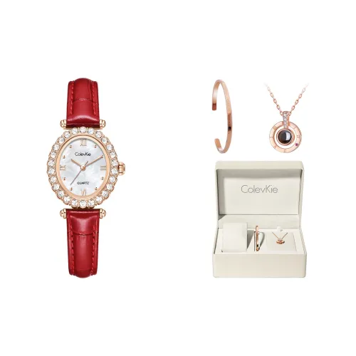 ColevKie Кварцевый механизм кожаный ремешок из коровьей кожи женские часы цвет циферблата жемчужная раковина