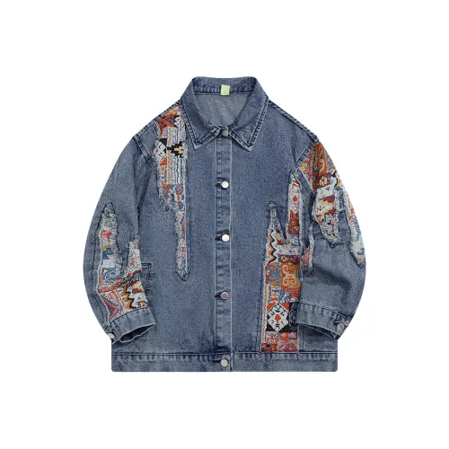 QEWBG Синий Унисекс Джинсовые куртки