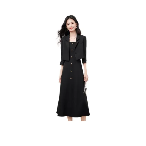 XINFEIYU Черный Женские Комплекты с Юбкой