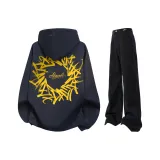 Темно-синий (Желтый) Свитшот + Черные Джинсы