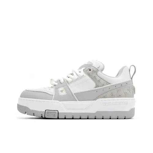 BULLKVIE Скейтборд Кроссовки Низкие Серый Лунный Свет Белый Унисекс