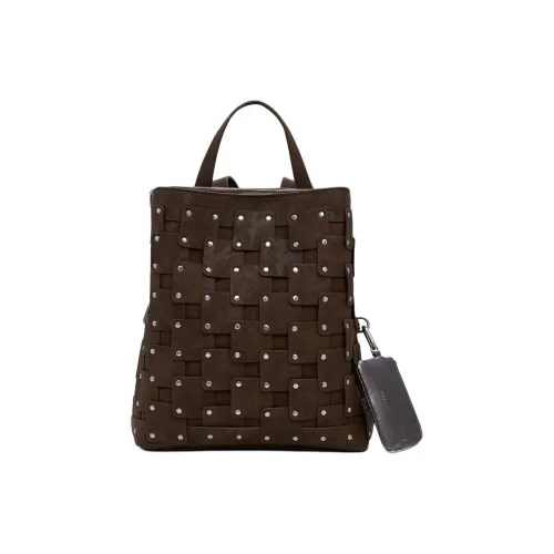 Desigual Полиуретан Рюкзак Средний Женский Шоколад