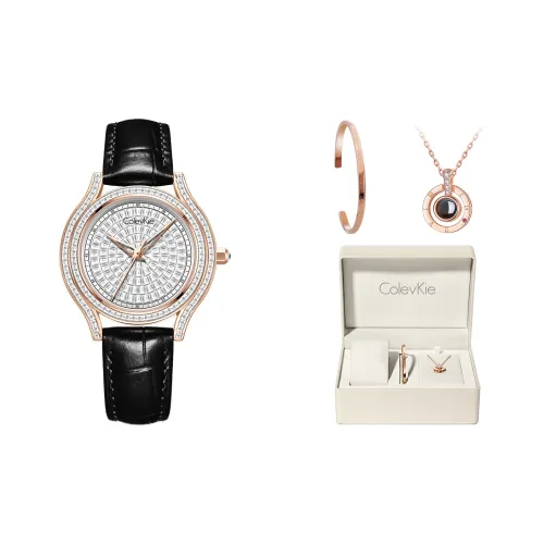 ColevKie Женские часы Кварцевый механизм Естественная кожа Ремешок Часы Белый циферблат