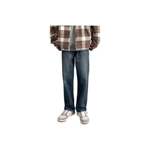 W9H2 Темно-синий Синий Унисекс Джинсы