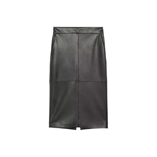 Elisabetta Franchi Fw25 Кожа Длинная Юбка Женская