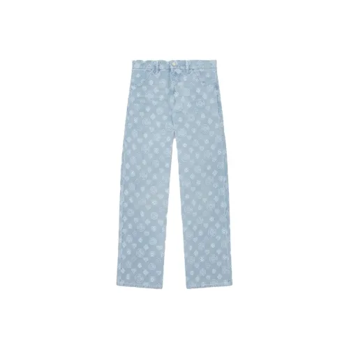 CASABLANCA Выстиранные синие мужские джинсы