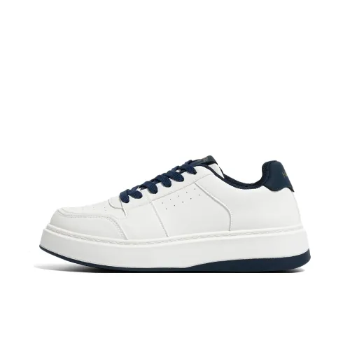 HUANQIU Высота Увеличивающие Устойчивые к Износу Легкие Низкие Кроссовки для Скейтбординга Мужские Белые и Синие