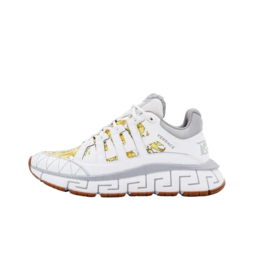 VERSACE Низкий топ Повседневная обувь Мужская Белый Желтый