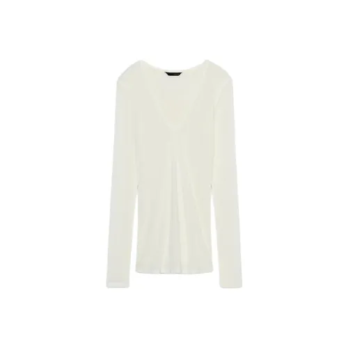ZARA White Oyster Women's T-Shirts ZARA Белые Женские T-Рубашки