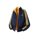 Темно-синий (утолщенный и с флисовой подкладкой, улучшенный хлопковый пуховик)